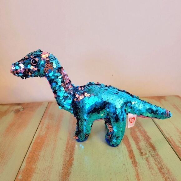 TY Tremor Sequin Dinosaur Plush - Same type to fly through Space - Picture 1 of 16